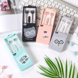 PC Computer In-ear Cartoon Headset Line Control for Mobile Phone cute Bear With mic