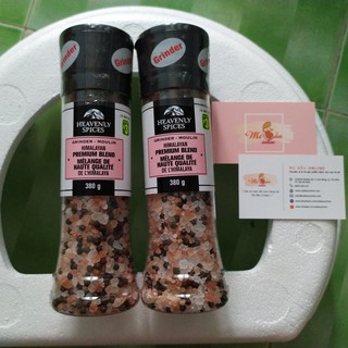 Muối hồng Himalaya kèm tiêu sạch chai 380g nắp có cối xay