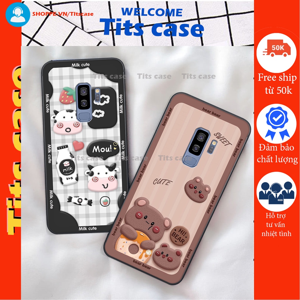 Ốp lưng Samsung Galaxy S9 PLUS / S9+ in hình bò sữa, gấu be@r, cute cực  ĐỈNH -  cực CHẤT-  cực COOL