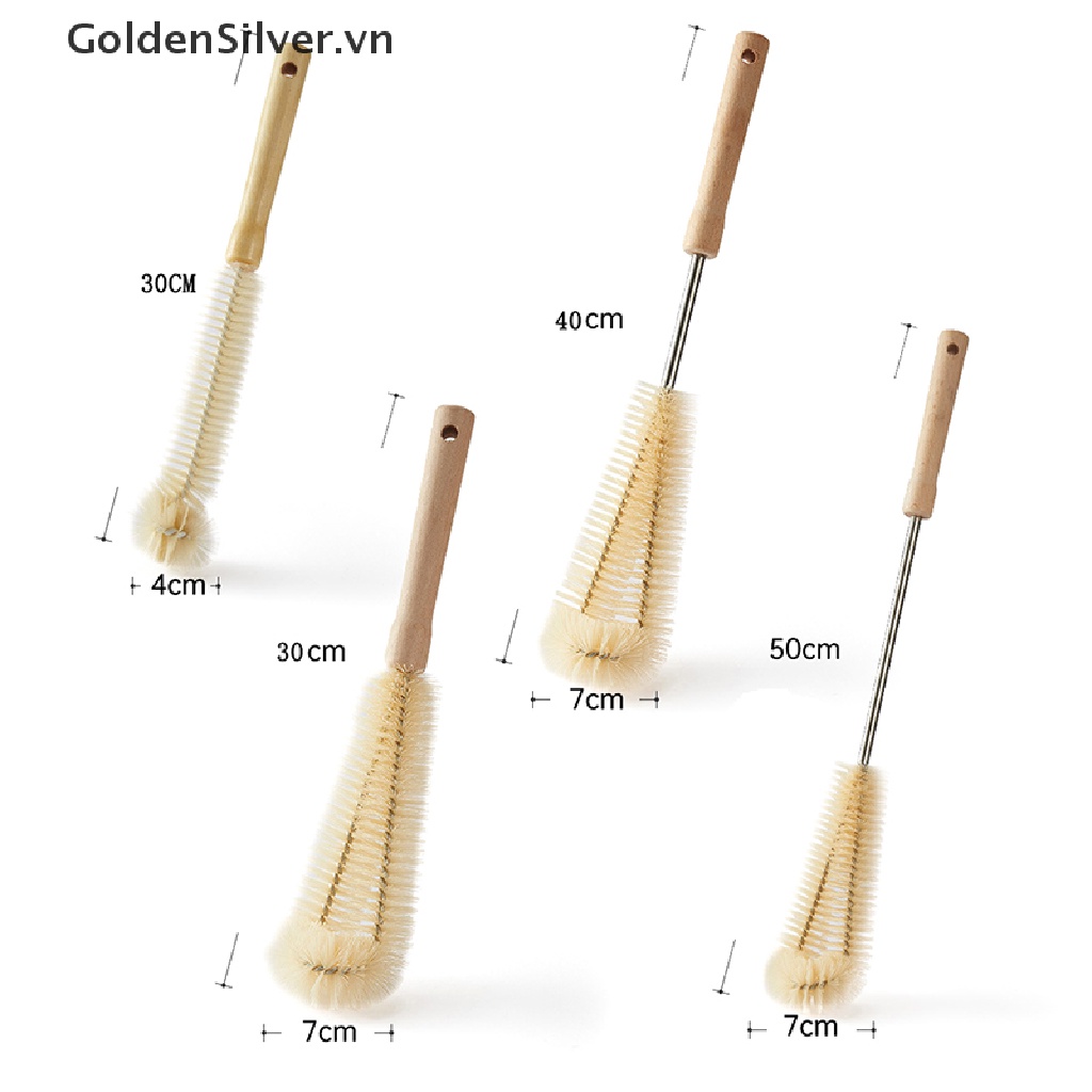 Bàn Chải Cán Dài Màu Vàng Bạc Vệ Sinh Bình Rượu