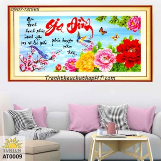 Tranh thêu chữ thập 3D gia đình 74*39cm LV3176