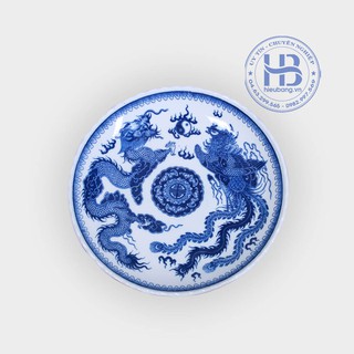 Mâm bồng bát tràng Xanh 23cm