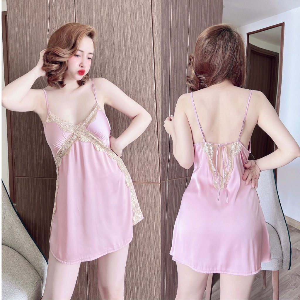 Váy ngủ sexy MIKY, Đầm ngủ sexy lụa Latin Chất Siêu Mát Dáng Siêu Xinh &lt; 60kg