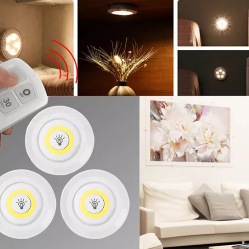 [Rẻ Vô Địch] Bộ 3 đèn Led dán tường, có điều khiển từ xa, chức năng hẹn giờ, thay đổi độ sáng