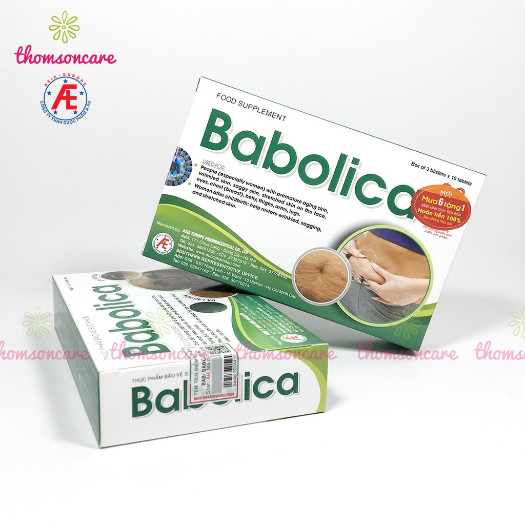 Babolica - Viên uống giảm nhăn da, chống lão hóa đẹp da cho phụ nữ sau sinh từ collagen và thảo dược