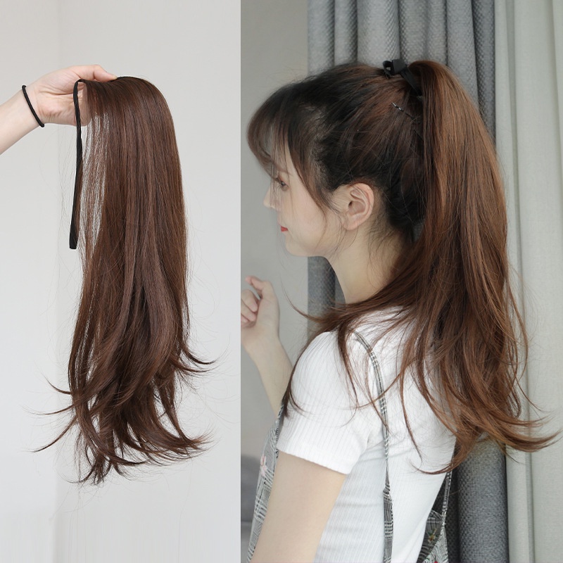 Tóc Giả Đuôi Ngựa Uốn Xoăn Tự Nhiên Thời Trang Cho Nữ