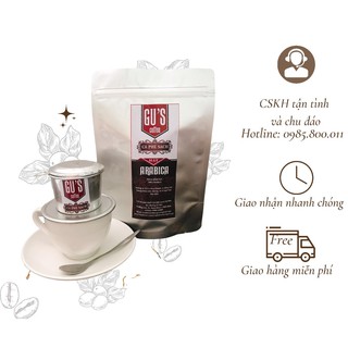 Cà phê pha phin và pha máy Expresso Arabica - Hạt cafe rang mộc nguyên chất 100% - Gucoffee