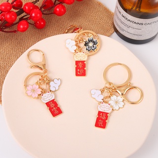 Set 4 Móc Khóa Hình Mèo May Mắn Dễ Thương