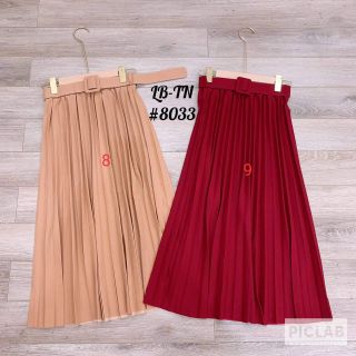 Chân váy dáng dài xếp ly đai ( ảnh shop chụp)