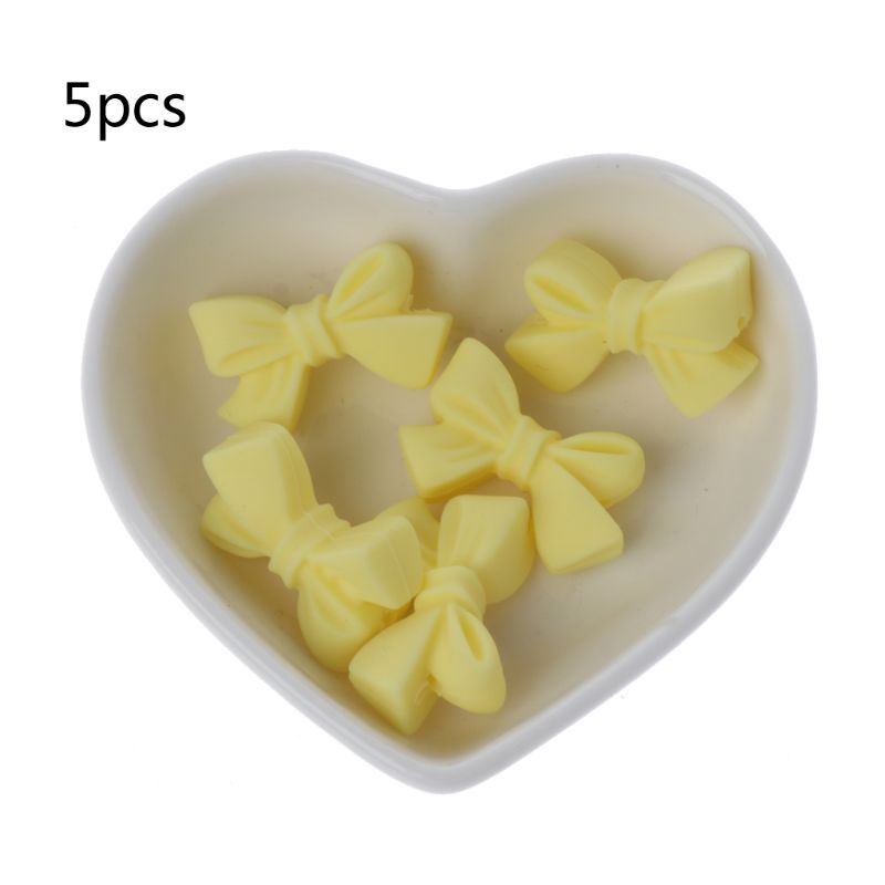 Haha Set 5 Vòng Cổ Hạt Silicone Nhiều Màu Sắc Không Chứa BPA Đồ Chơi Gặm Nướu Cho Bé