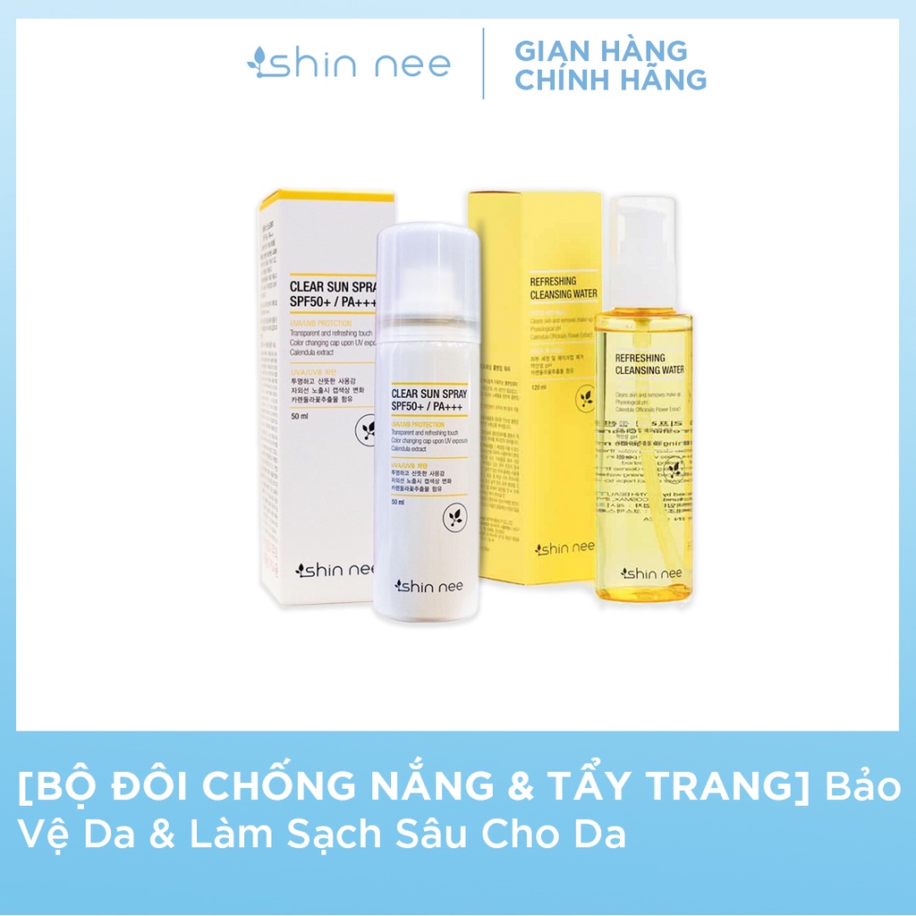 [Bộ Đôi Chống Nắng &amp; Tẩy Trang] Bảo Vệ Da &amp; Làm Sạch Sâu Cho Da Shin Nee