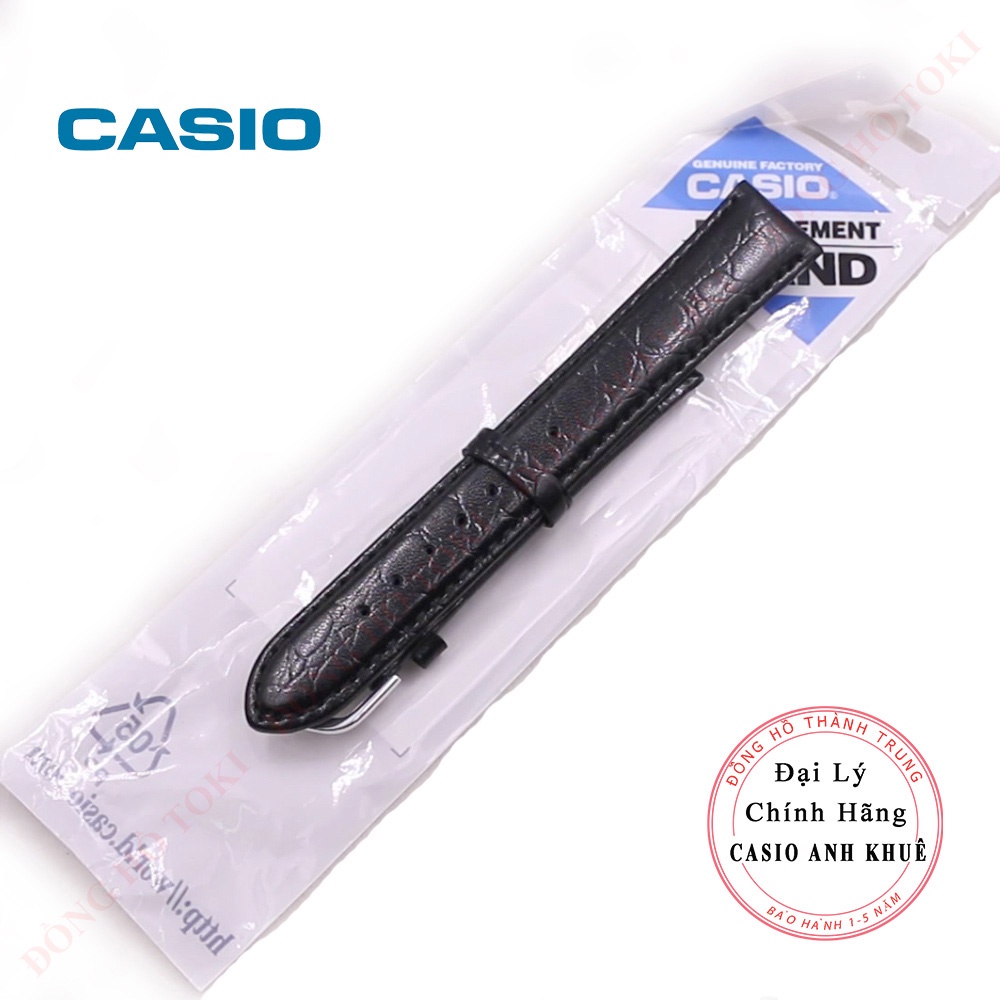 Dây da đồng hồ casio MTP-1093E chính hãng da đen cỡ 18mm