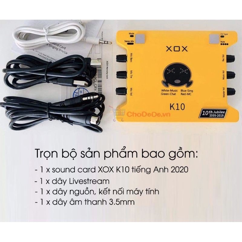 Suond Card LIVESTREAM XOX K10 BẢN 2020