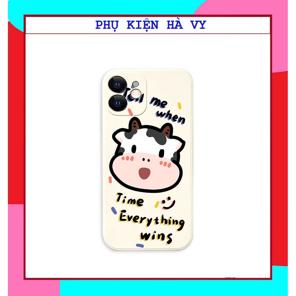 Ốp lưng hình bò cute cạnh vuông giả ip12 5/5s/6/6plus/6s/7/7plus/8/8plus/x/xr/xs/11/12/pro/max