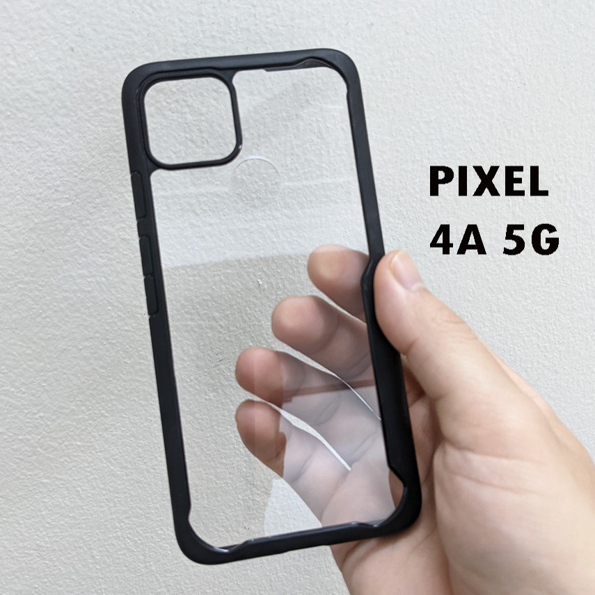 Ốp lưng Google Pixel 4A 5G chống sốc clear color ver 2 viền màu lưng trong không ố vàng