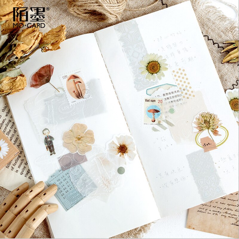 Bộ 46 Miếng Dán Hình Hoa Cúc Nhỏ Dễ Thương Dùng Trang Trí Sổ Tay