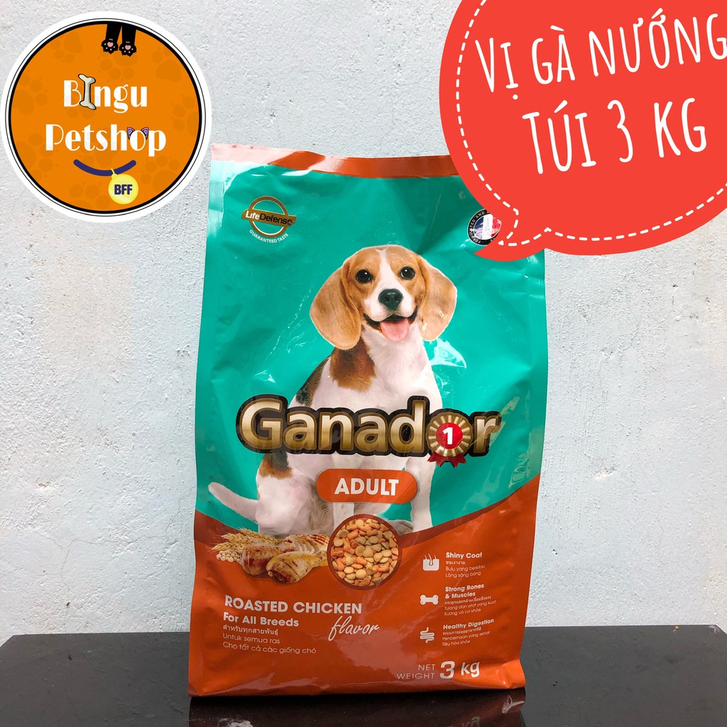 [3KG]Thức ăn cho chó trưởng thành vị gà nướng Ganador Adult Roasted Chicken Flavor 3kg| Bingu Petshop