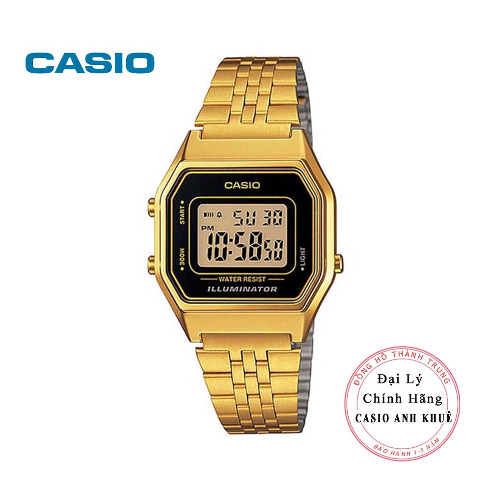 Đồng hồ điện tử nữ Casio Vintage LA680WGA-1DF dây kim loại