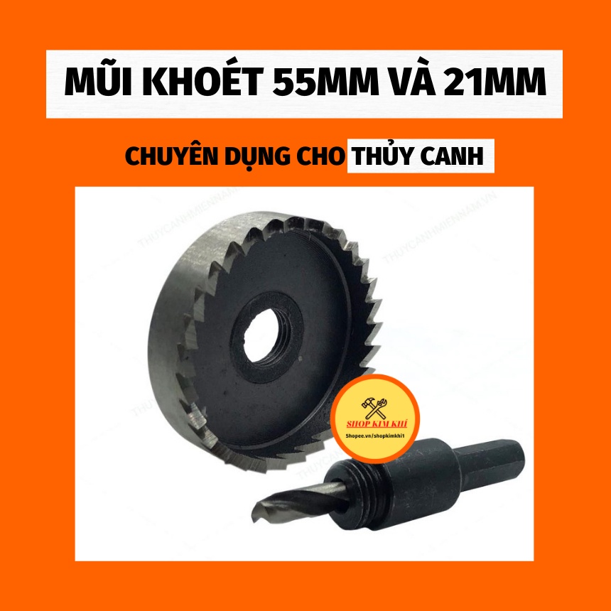 Đầu mũi khoan khoét lỗ tròn 55 mm khoét nhôm nhựa sắt và bộ ống trồng rau thủy canh