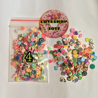 nail đất sét cắt sẵn làm slime, trang trí móng