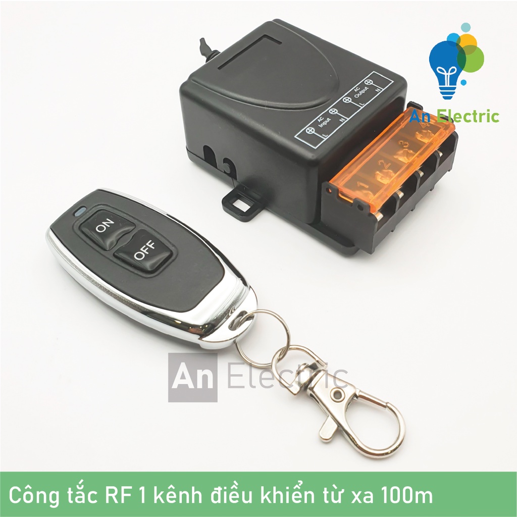 Công tắc điều khiển từ xa RF 100m công suất cao ngõ ra 30A/AC230V bật tắt thiết bị chiếu sáng, máy bơm, quạt