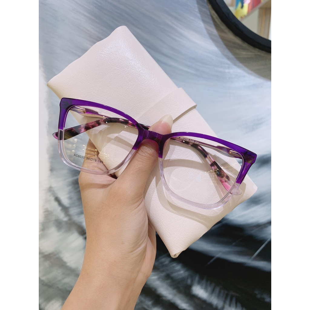 Gọng kính nhựa acetate ac8030 thời trang nữ cao cấp trendy dáng mắt mèo sành điệu OURESS