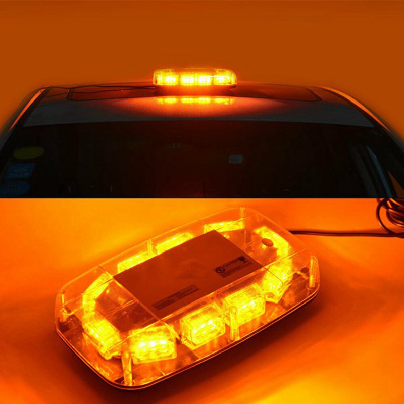 LED Strobe Light Bar Amber Lens Warning Hazard Flashing Lights [PQV]