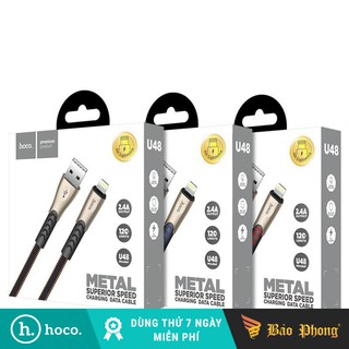 Cáp sạc iphone hoco u48 2.4a usb to lightning dài 1.2m