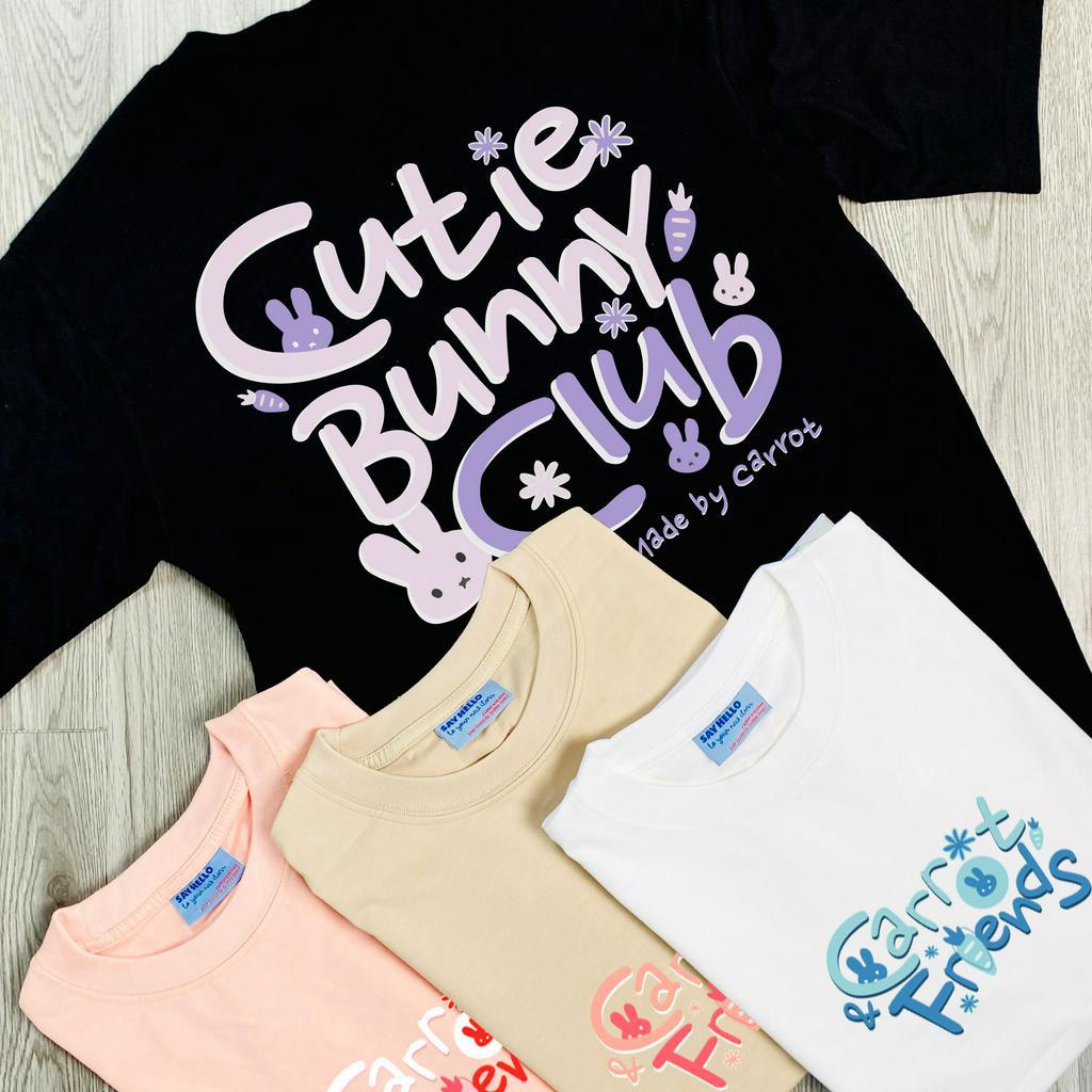 Áo thun CUTIE BUNNY CLUB form rộng unisex nam nữ