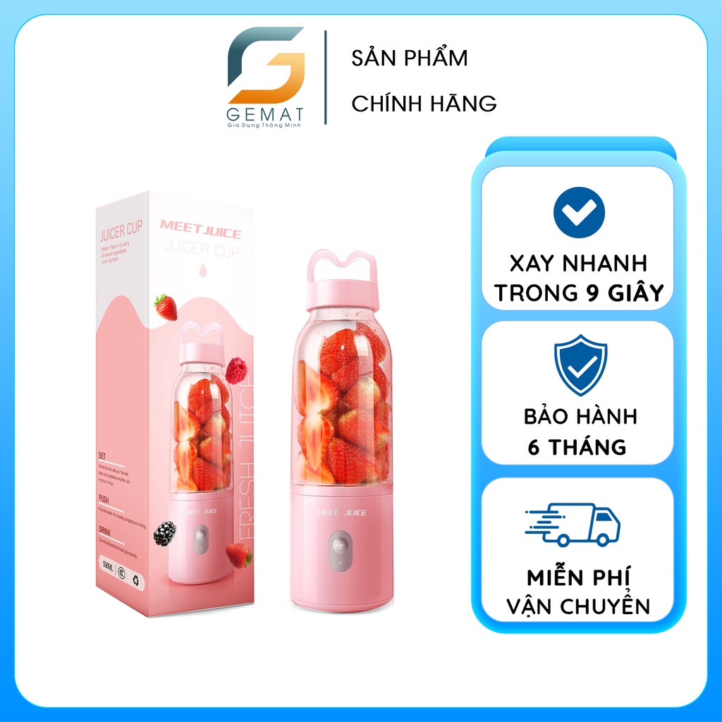 Máy xay sinh tố mini cầm tay Meet Juice, máy say sinh tố đa năng xay cực nhanh