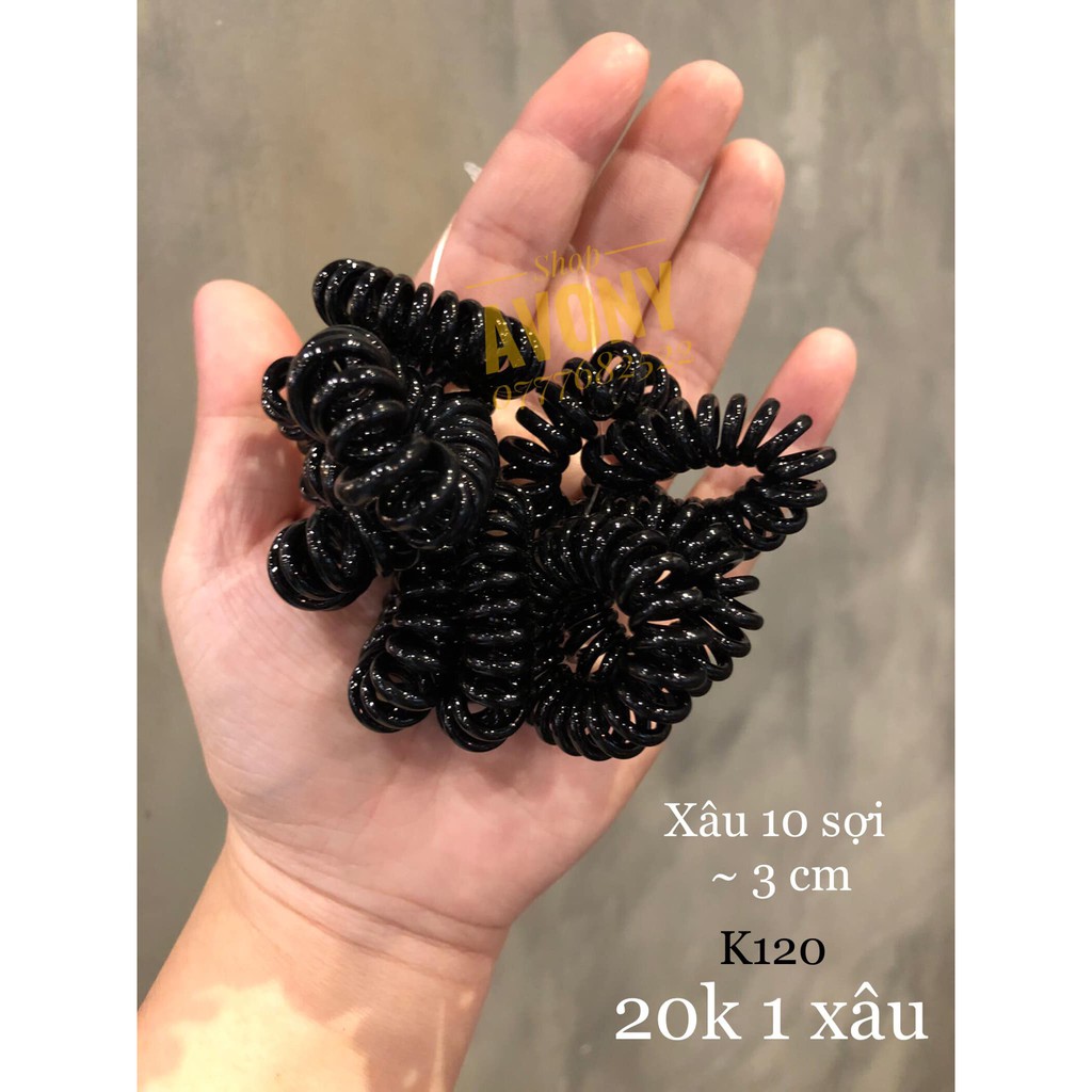 1 xâu 10 cột lò xo, dây buộc dạng điện thoại (d = 3 cm)