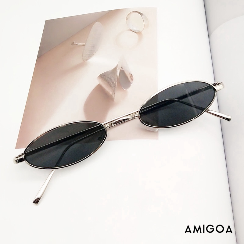 ✨✨Kính Mát Gọng Kim Loại Hình Oval Phong Cách Retro Cho Nam Và Nữ