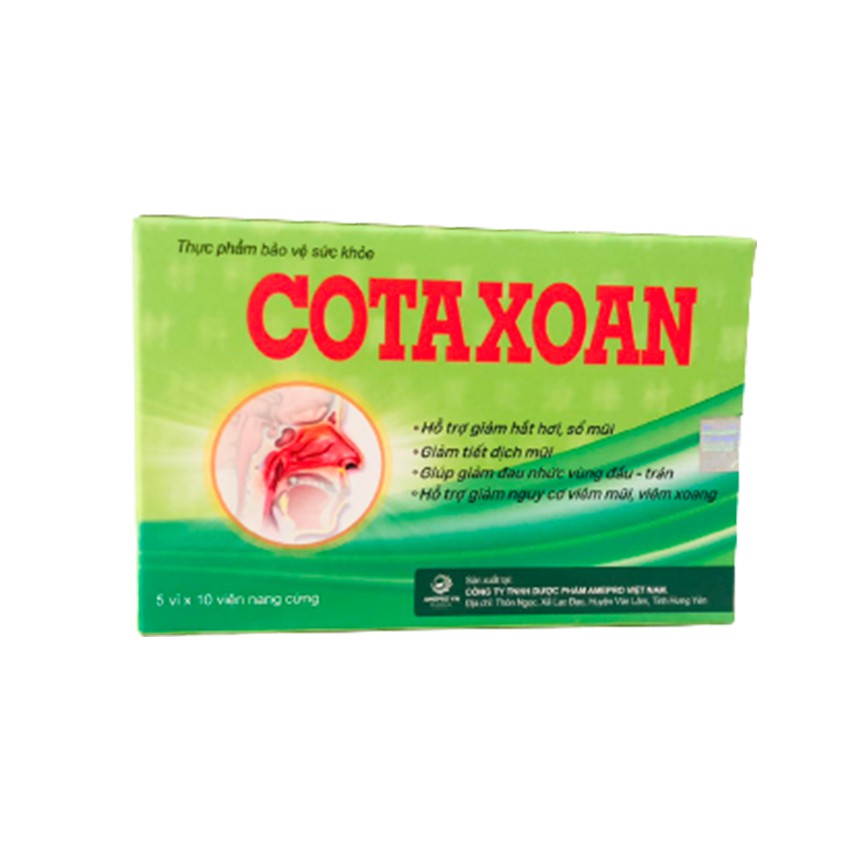 CotaXoan COTA XOAN HỘP 50 VIÊN - Hỗ trợ giảm triệu chứng viêm xoang, viêm mũi dị ứng hộp - COASTLINECARE PHARMACY