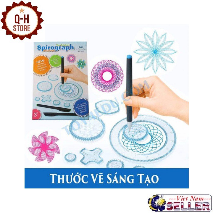 [MÙA TẾT SALE] Bộ Thước Vẽ Sáng Tạo Spirograph Cho Bé