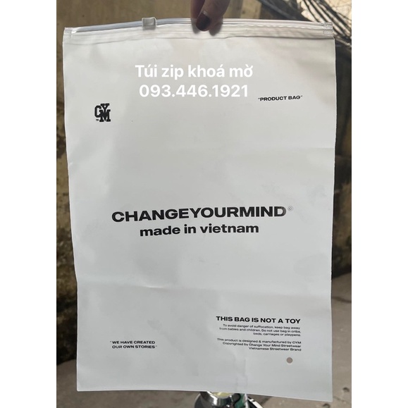 nhận in số lượng 100 cái túi zip lụa khoá kéo