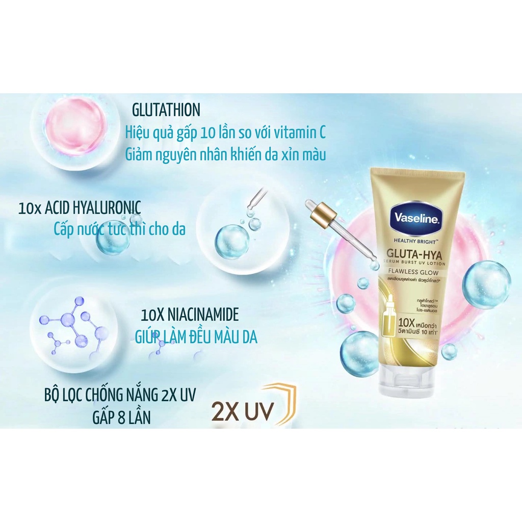 Kem dưỡng thể trắng da Thái Lan - Vaseline Gluta Hya/dưỡng thể vaselin | BigBuy360 - bigbuy360.vn