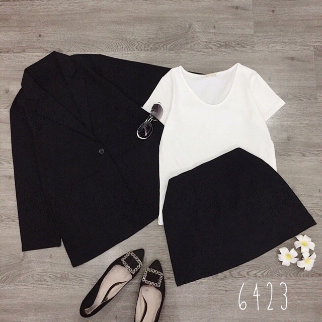 Sét vest 3 món: áo dây+ chân váy chữ A + vest khoác | BigBuy360 - bigbuy360.vn