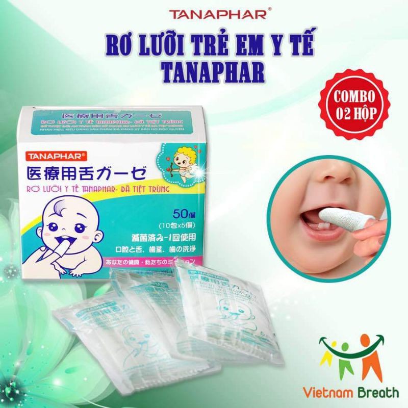 (CTY TANAPHAR CÓ HOÁ ĐƠN) HỘP 50 GẠC RƠ LƯỠI CHO BÉ TANAPHAR