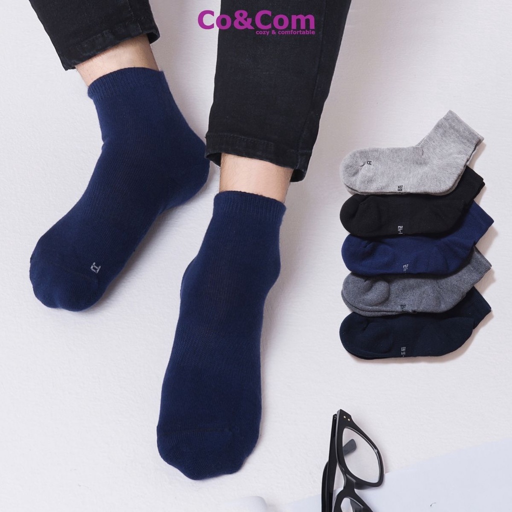 Tất Nam Cao Cấp Cổ Thấp Chống Hôi Chân Co&amp;Com Gót Lót Lông Chống Trượt Khử Mùi DPTN02