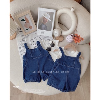 Set yếm bò quần phồng bé gái