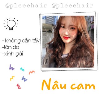 [KHÔNG TẨY] Thuốc nhuộm tóc màu NÂU CAM +tặng oxy trợ nhuộm và găng tay
