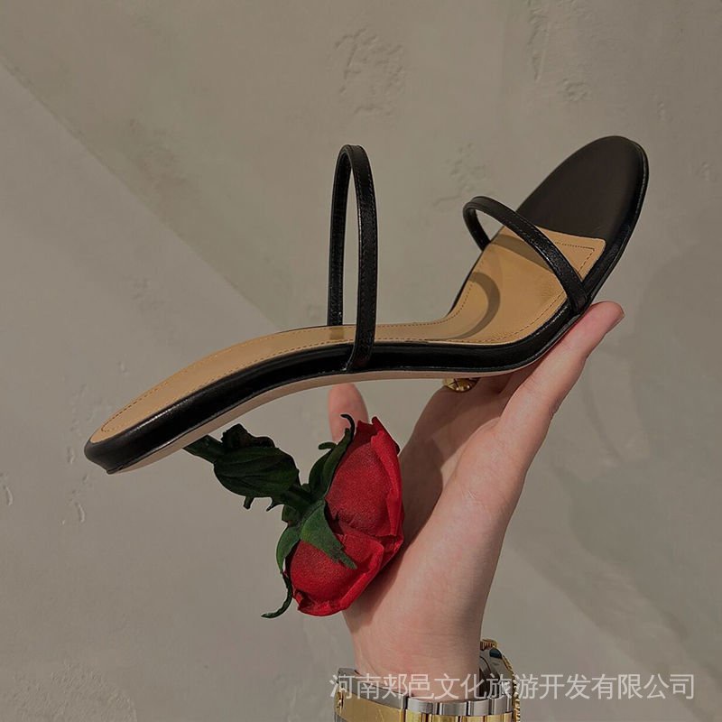 Giày Sandal Cao Gót Hở Ngón Đính Hoa Hồng Phong Cách Thời Trang Mới 2022 Dành Cho Nữ