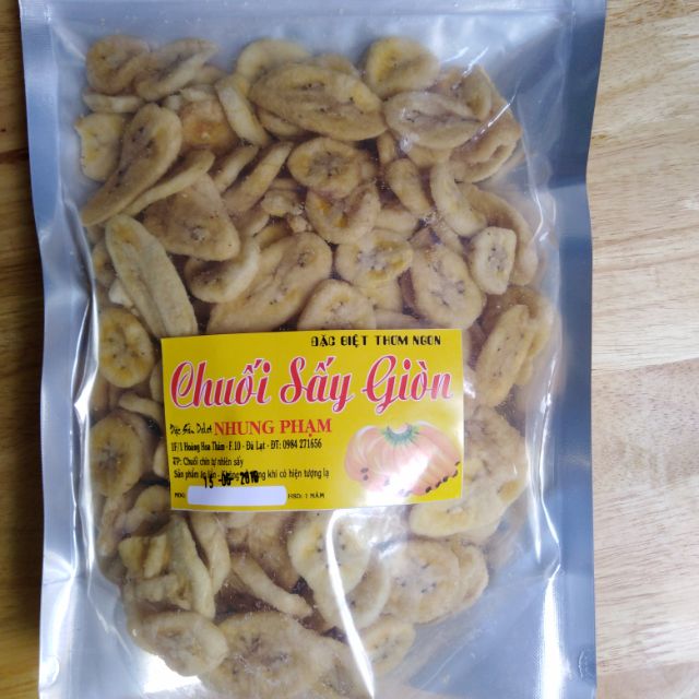 Chuối sấy giòn. Bịch 500g