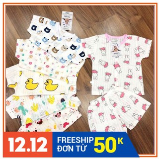 Bộ quần áo cộc cotton giấy NOUBABY mỏng mát cho bé mặc mùa hè (CÓ ẢNH THẬT)