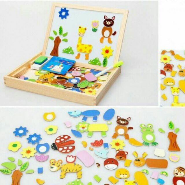 Bảng tranh cho bé Animal magnetic puzzle