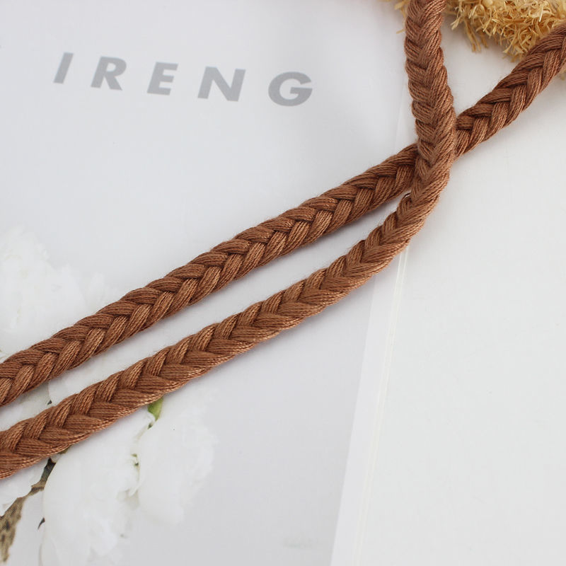 Thắt Lưng Bện Dây Cotton Phối Ren Mỏng Phong Cách Hàn Quốc Mới 2021