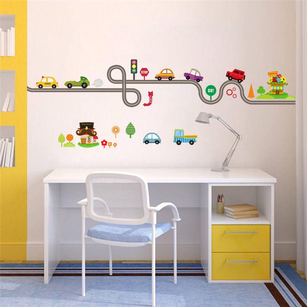 LEISURE Giấy Dán Tường Tự Dính Họa Tiết Hoạt Hình Trang Trí Phòng Khách / Nhà Trẻ