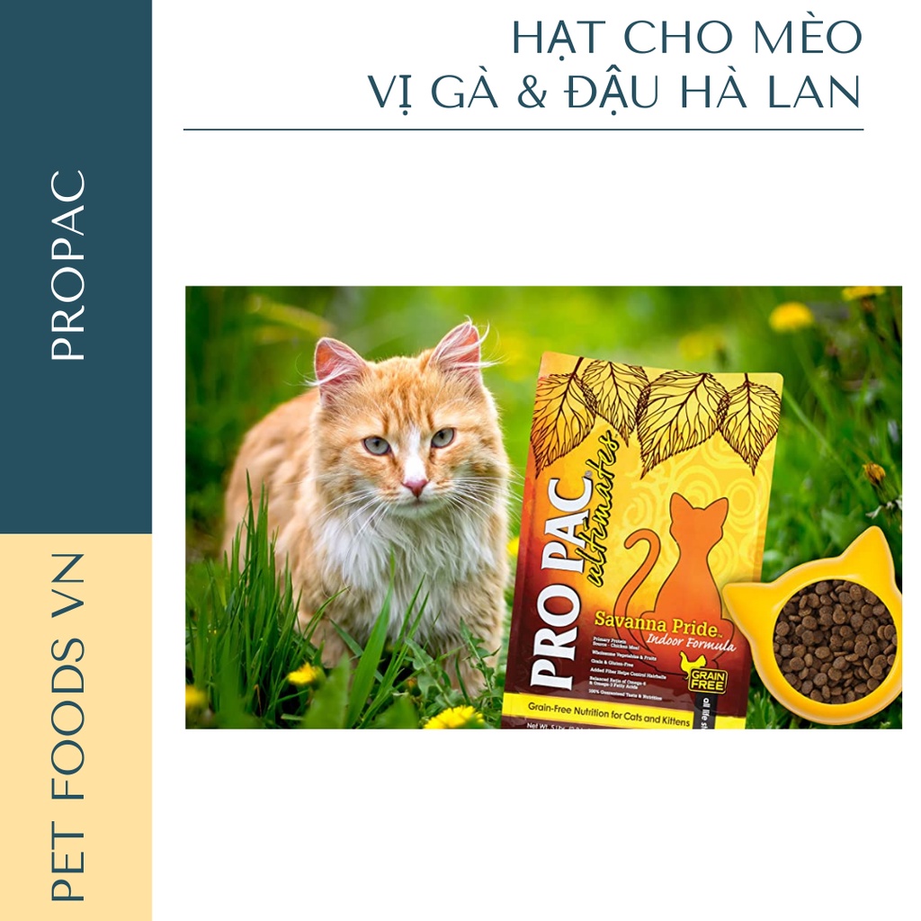 Hạt cho mèo PROPAC Savanna Pride 2kg vị Gà &amp; Đậu Hà Lan