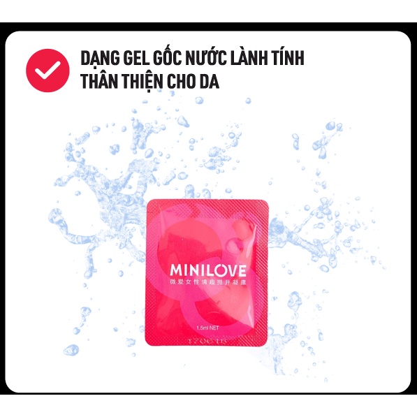 Gel bôi trơn MiniLove hỗ trợ hiệu quả cho chị em nào bị lãnh cảm, thiếu ham muốn, không đạt thỏa mãn dạng gói 1,5ml Mr.B