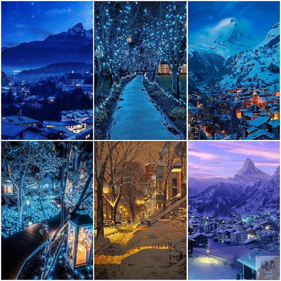 Bộ 6 Áp phích - Poster Phong Cảnh Winter - Mùa đông 1